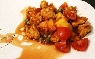 Maiale in salsa agrodolce picante