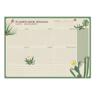 Bloc Planificador Semanal A4 Erik Botanical Cacti Español Kokonote - 8435497276652