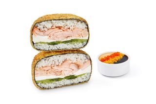 Sushi burger Big z pieczonym łososiem