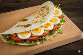 Piadina uovo, pomodoro, insalata e mais