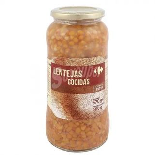 Lenteja Cocida Categoría Extra Carrefour 400 Gr.