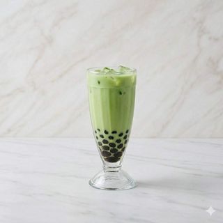 Matcha bubble tea con boba
