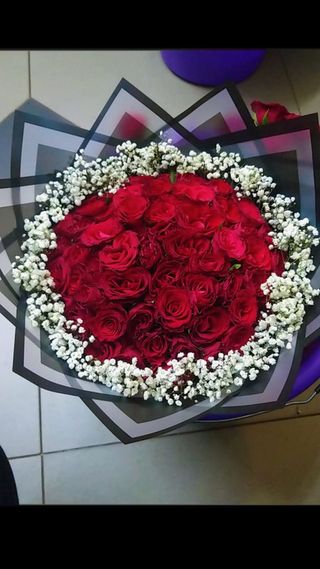 Double dozen red roses