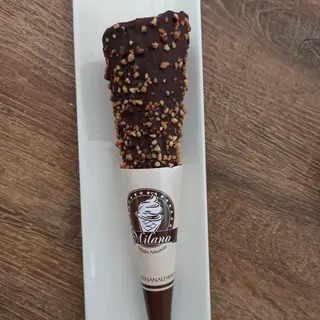 Barquillo Bañado En Chocolate Con Crujiente (Con Gluten)