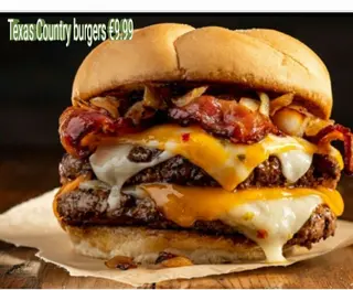 2Texas country doppio cheese  +2 Patatine &2 Coca Cola