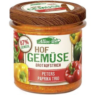 PASTA WARZYWNA Z TRZEMA RODZAJAMI PAPRYKI BIO 135 g - ALLOS