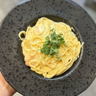 Spaghetti Carbonara & gamberi