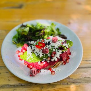 Pink avocado toast