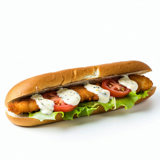 Bocadillo de pescado empanado