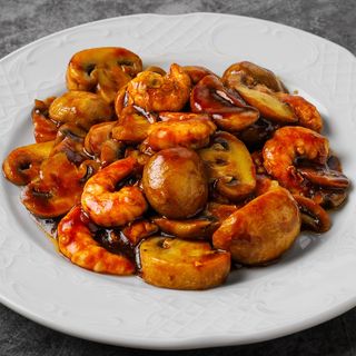 Gambas Con Champiñón