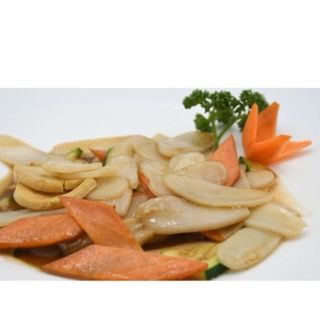 26B. Gnocchi di riso con gamberi e granchio alla piastra