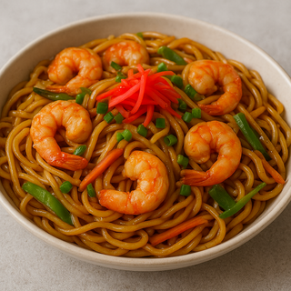 Fideos Yakisoba Verduras Y Gambas