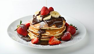 Pancake con Nutella, fragole e banana