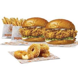 2 Chicken Sandwich + 2 Cajun Fries + 4 Gouda Rings