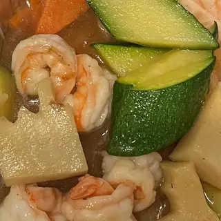 Gamberi con verdure