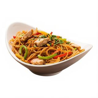 Tallarines con pollo