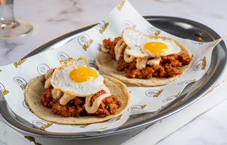 Tacos de picadillo de matanza al Jerez