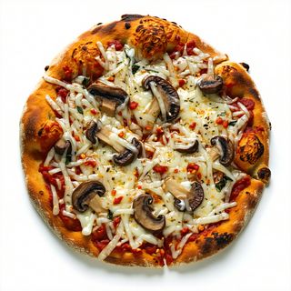 5. Salsiccia piccante, funghi e mozzarella - un pezzo