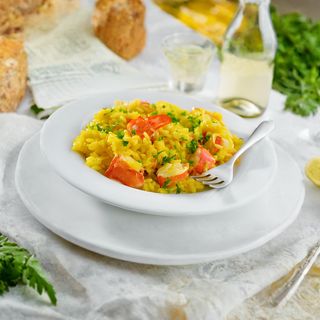 Шафраново ризото с морски дарове (350 г)