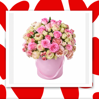 ჯუჯა ვარდების კომპოზიცია ყუთში (Large size)