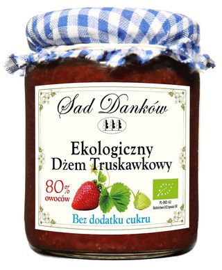 DŻEM TRUSKAWKOWY BEZ CUKRU BIO 260 g - SAD DANKÓW