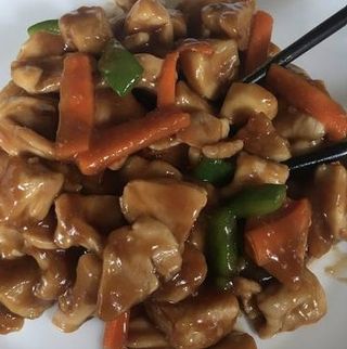 Pollo con salsa de ostras