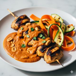 Pollo con salsa sate thai alla piastra