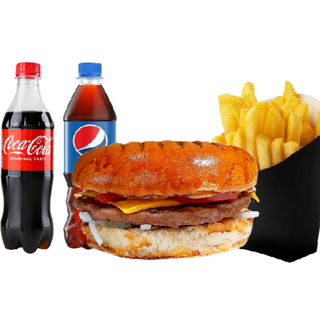 Бургер BBQ  + Картопля Фрі (мала) + Напій 0,5л.