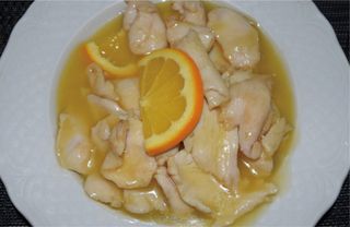 Pollo con salsa arancia