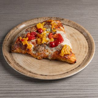 Salsiccia, peperoni e zola