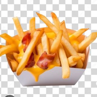 Batata frita com cheddar e bacon 