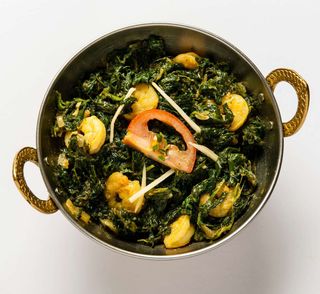 Prawn spinach