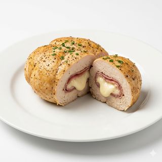 Redondito de pollo relleno de jamón y queso