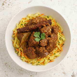 Beef Curry With Fried Cabbage