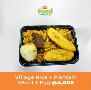 Village Rice + Plantain + Beef + Egg