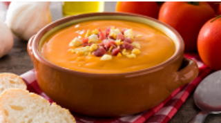 Salmorejo con guarnición (en temporada)