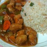 Пържен ориз с дяволско пиле