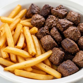 ½ chips 1/2 rice and beef