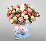 ჯუჯა ვარდების კომპოზიცია ყუთში (Medium size)