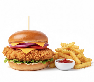 Burger Pollo Frito Con Patatas