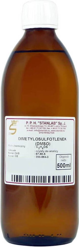 Dimetylosulfotlenek DMSO butelka szklana 500ml Stanlab