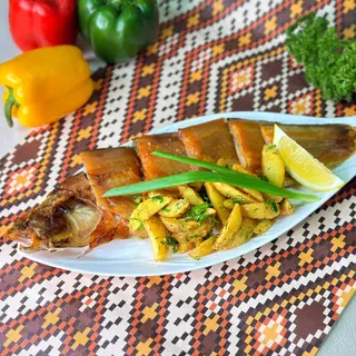 Копченый жерех с картофелем