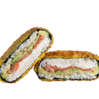 Суши-бургер с лососем