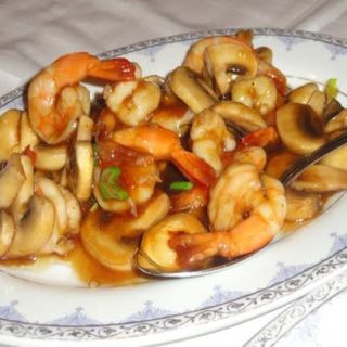 Gambas con champiñón