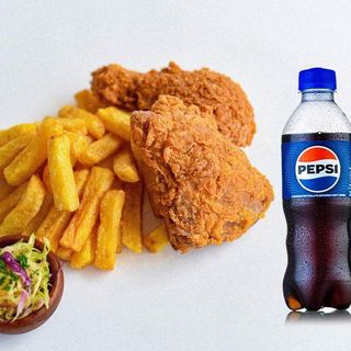 2pcs of Chicken + Chips + Afree Soda