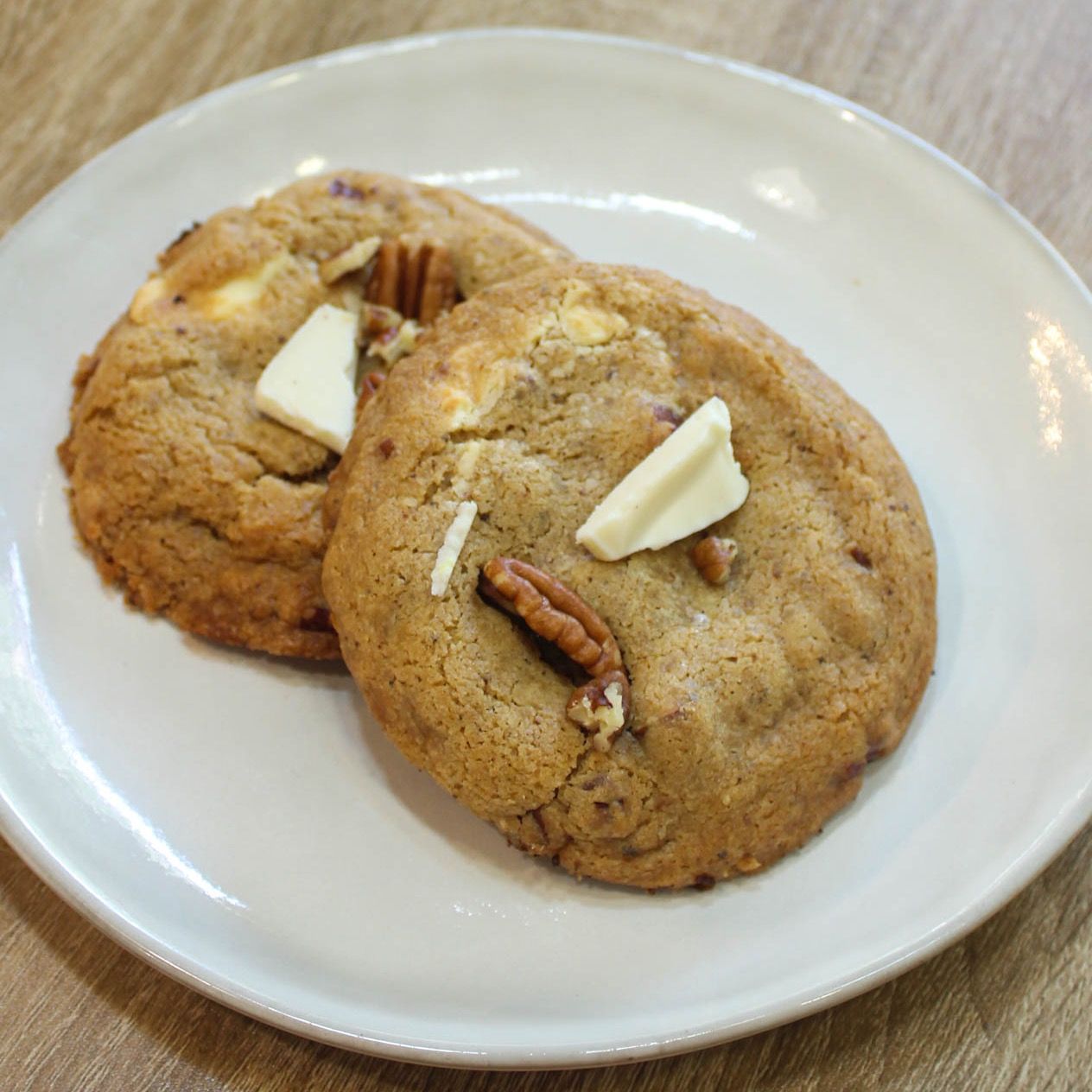 Galleta de choco blanco y pecanas