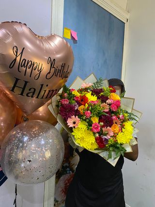 A Large Birthday Flowers & Balloons Package