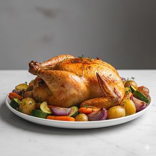 Pollo al forno con verdure