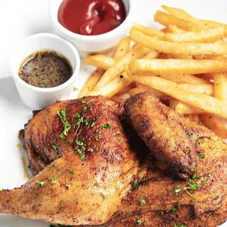 1/2 poulet avec les sauce