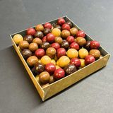 Bolas crujientes de 3 chocolates y frambuesa